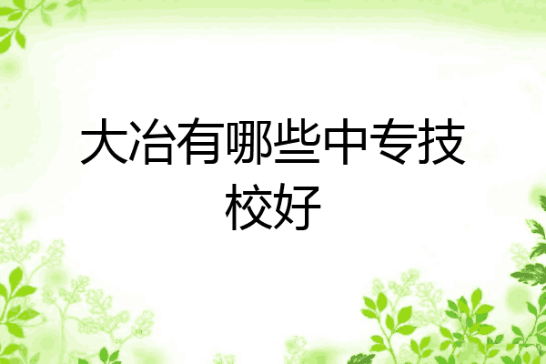 大冶有哪些中专技校好