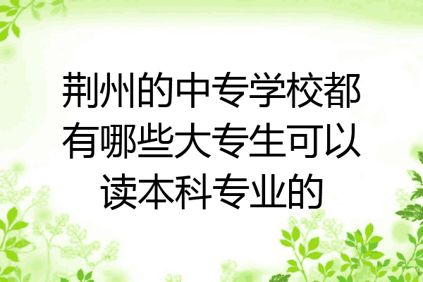 荆州的中专学校都有哪些大专生可以读本科专业的