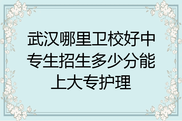 武汉哪里卫校好中专生招生多少分能上大专护理