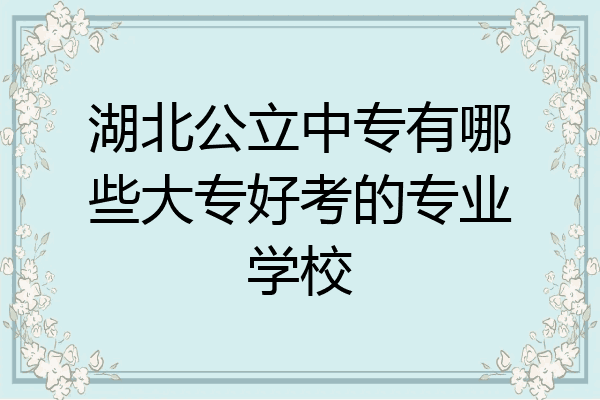 湖北公立中专有哪些大专好考的专业学校