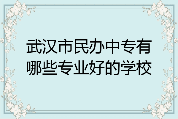 武汉市民办中专有哪些专业好的学校