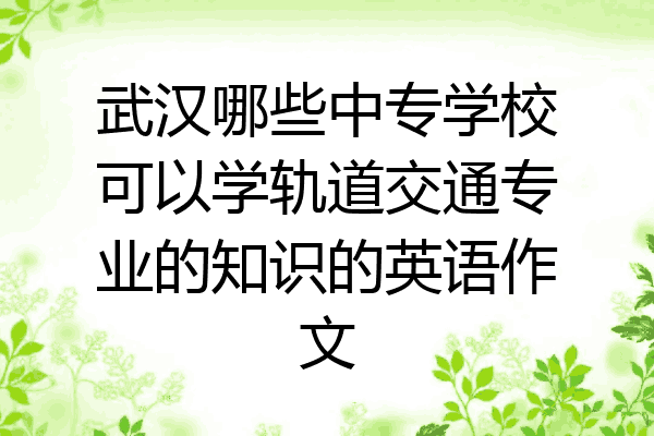 武汉哪些中专学校可以学轨道交通专业的知识的英语作文