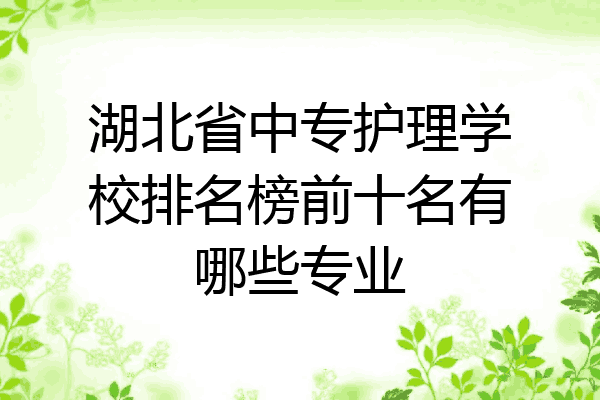 湖北省中专护理学校排名榜前十名有哪些专业