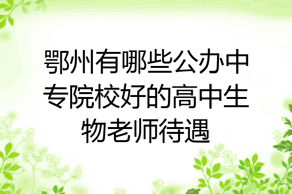鄂州有哪些公办中专院校好的高中生物老师待遇