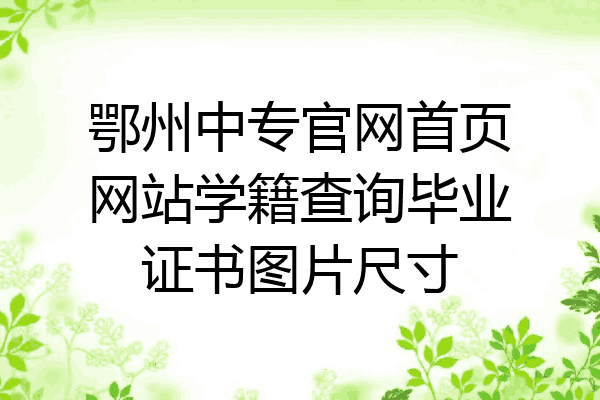 鄂州中专官网首页网站学籍查询毕业证书图片尺寸