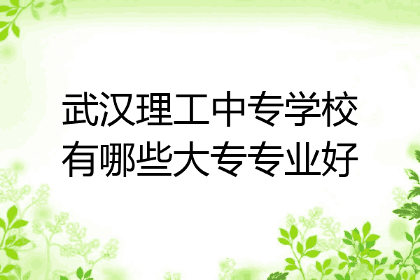 武汉理工中专学校有哪些大专专业好