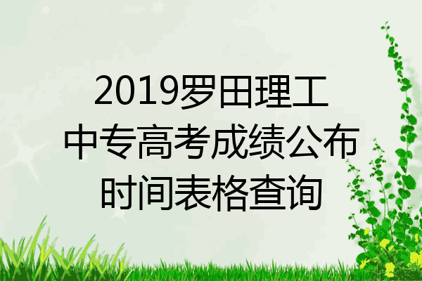 2019罗田理工中专高考成绩公布时间表格查询