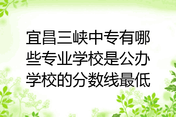 宜昌三峡中专有哪些专业学校是公办学校的分数线最低