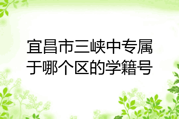 宜昌市三峡中专属于哪个区的学籍号