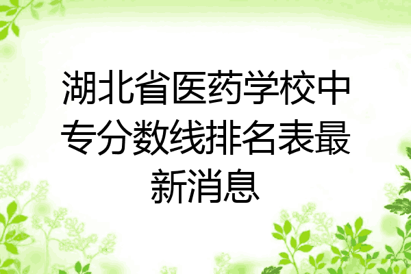 湖北省医药学校中专分数线排名表最新消息