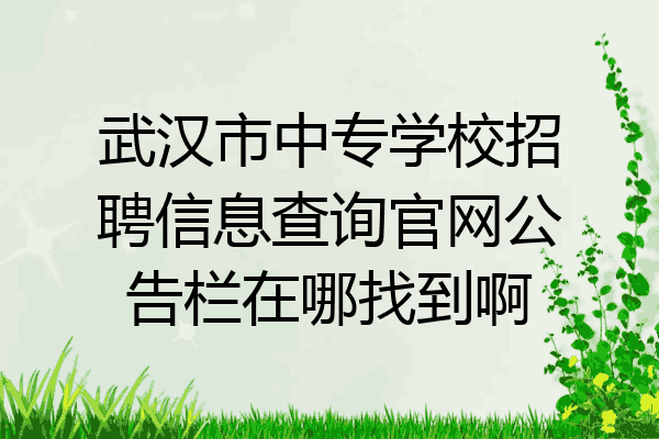 武汉市中专学校招聘信息查询官网公告栏在哪找到啊