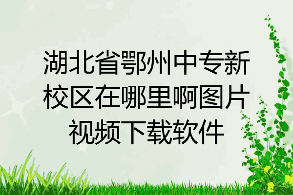 湖北省鄂州中专新校区在哪里啊图片视频下载软件
