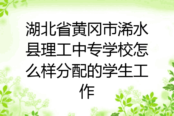 湖北省黄冈市浠水县理工中专学校怎么样分配的学生工作