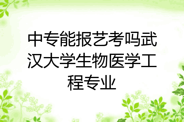中专能报艺考吗武汉大学生物医学工程专业