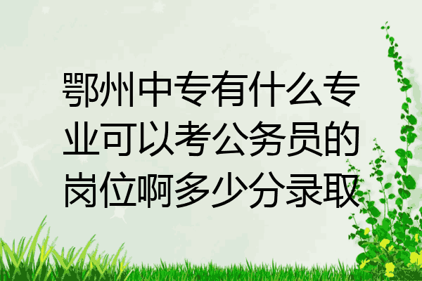 鄂州中专有什么专业可以考公务员的岗位啊多少分录取