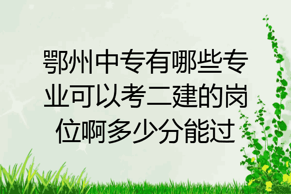 鄂州中专有哪些专业可以考二建的岗位啊多少分能过