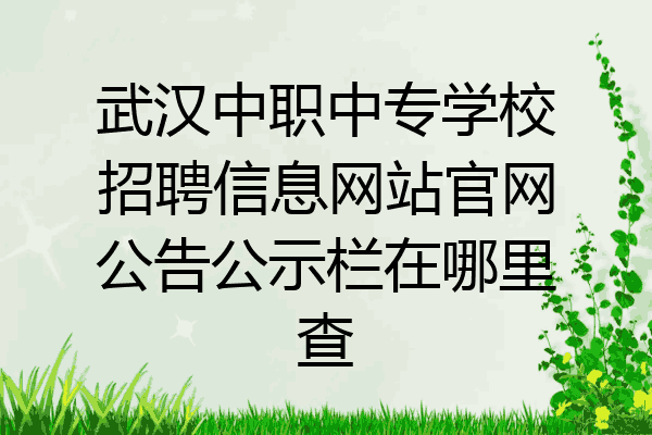 武汉中职中专学校招聘信息网站官网公告公示栏在哪里查
