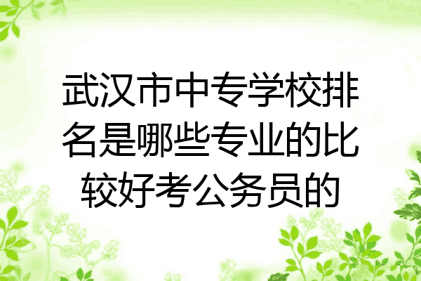 武汉市中专学校排名是哪些专业的比较好考公务员的
