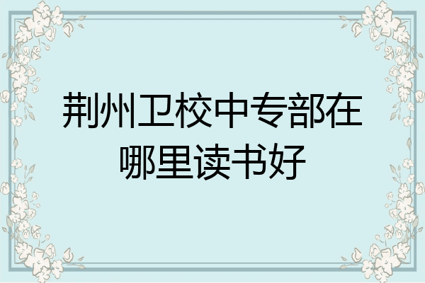 荆州卫校中专部在哪里读书好