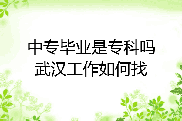 中专毕业是专科吗武汉工作如何找