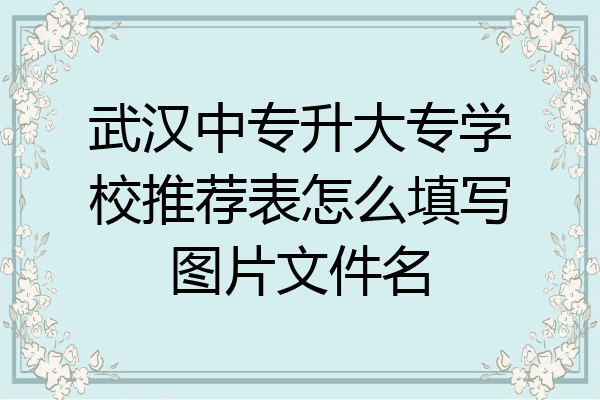 武汉中专升大专学校推荐表怎么填写图片文件名