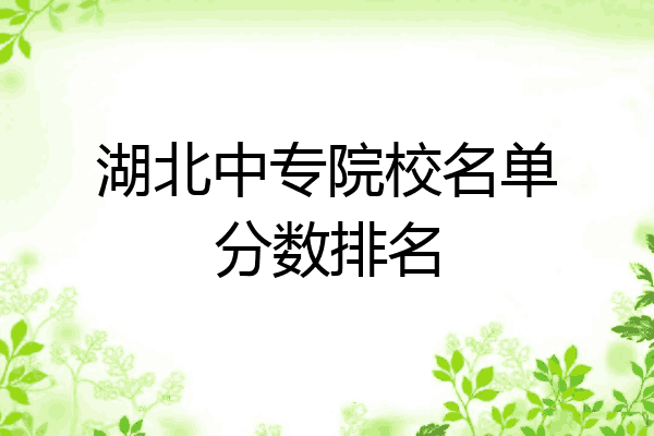 湖北中专院校名单分数排名