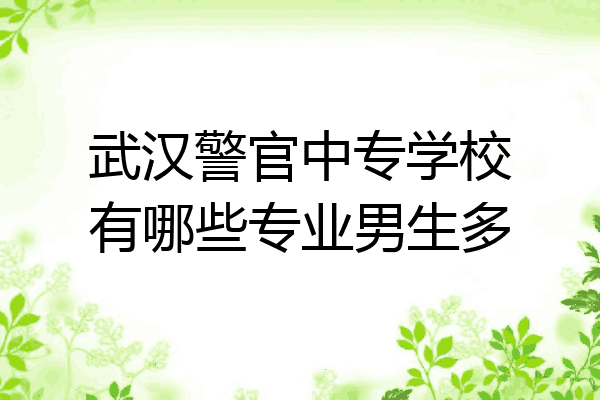 武汉警官中专学校有哪些专业男生多