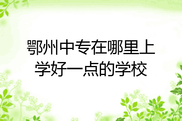 鄂州中专在哪里上学好一点的学校