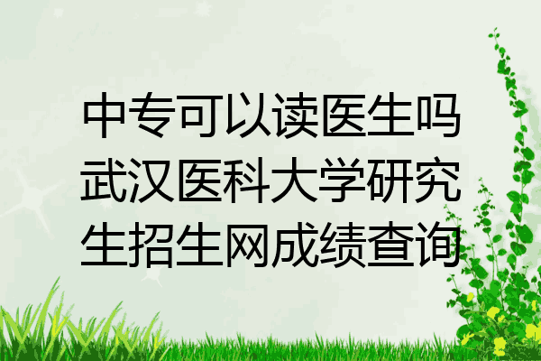 中专可以读医生吗武汉医科大学研究生招生网成绩查询