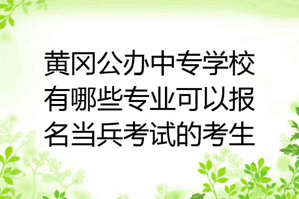 黄冈公办中专学校有哪些专业可以报名当兵考试的考生