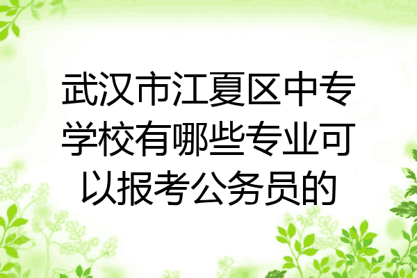 武汉市江夏区中专学校有哪些专业可以报考公务员的