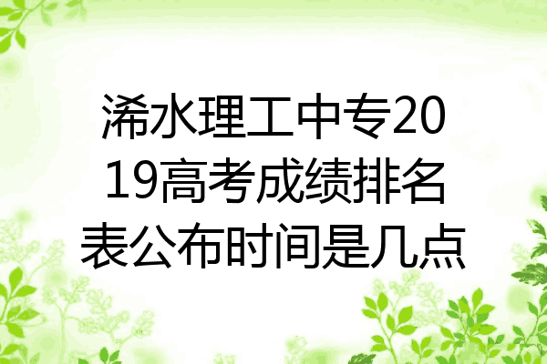 浠水理工中专2019高考成绩排名表公布时间是几点