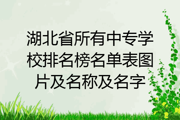 湖北省所有中专学校排名榜名单表图片及名称及名字