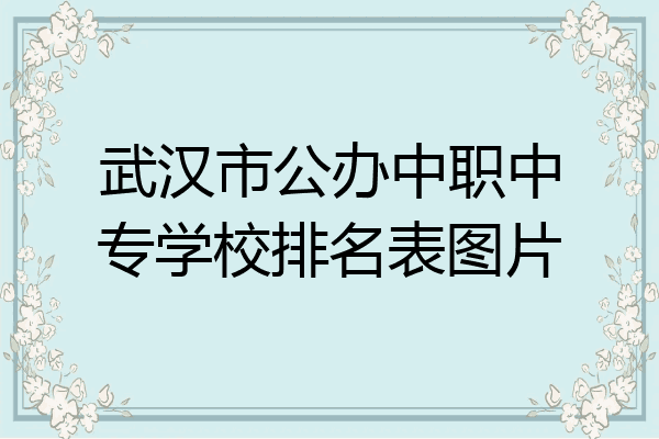 武汉市公办中职中专学校排名表图片
