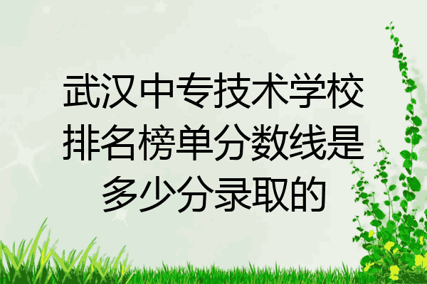 武汉中专技术学校排名榜单分数线是多少分录取的