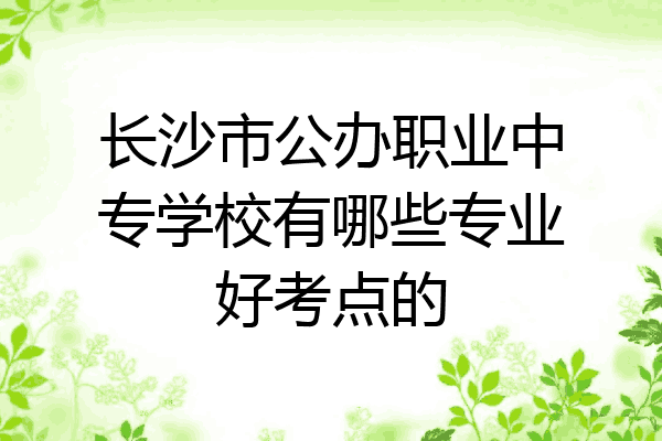 长沙市公办职业中专学校有哪些专业好考点的