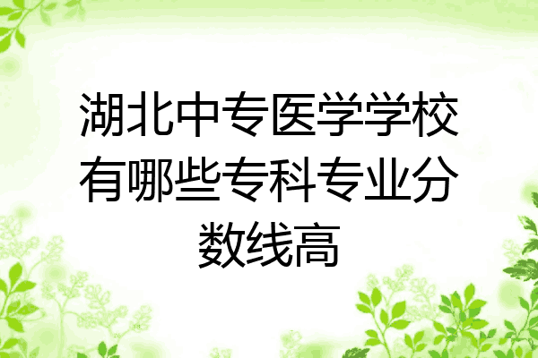 湖北中专医学学校有哪些专科专业分数线高