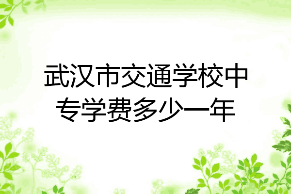 武汉市交通学校中专学费多少一年