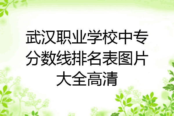 武汉职业学校中专分数线排名表图片大全高清