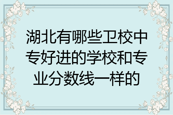 湖北有哪些卫校中专好进的学校和专业分数线一样的
