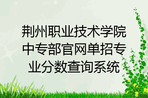 荆州职业技术学院中专部官网单招专业分数查询系统