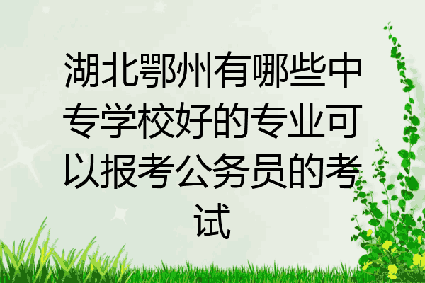 湖北鄂州有哪些中专学校好的专业可以报考公务员的考试