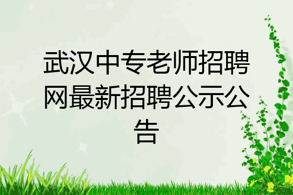 武汉中专老师招聘网最新招聘公示公告