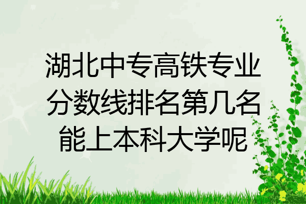 湖北中专高铁专业分数线排名第几名能上本科大学呢