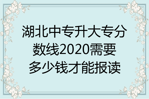 湖北中专升大专分数线2020需要多少钱才能报读