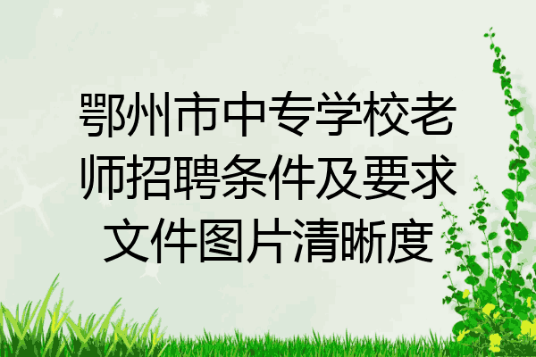 鄂州市中专学校老师招聘条件及要求文件图片清晰度