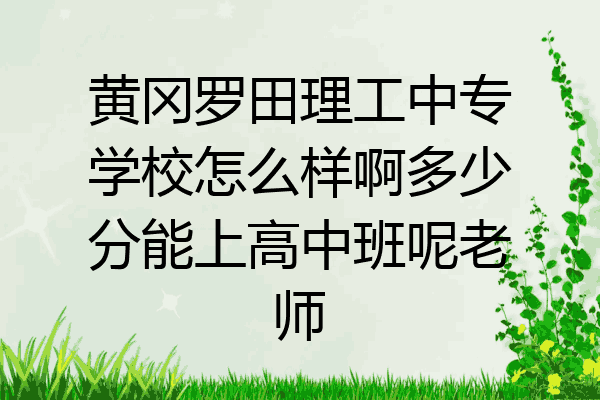 黄冈罗田理工中专学校怎么样啊多少分能上高中班呢老师