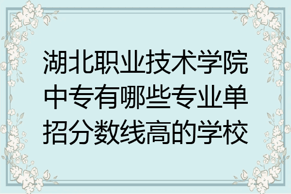 湖北职业技术学院中专有哪些专业单招分数线高的学校