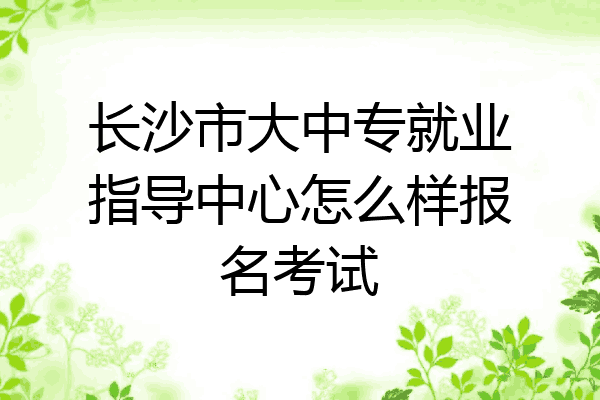 长沙市大中专就业指导中心怎么样报名考试