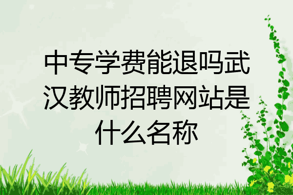 中专学费能退吗武汉教师招聘网站是什么名称